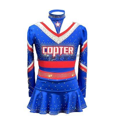 Copter Free design custom girls rhinestone dance uniforms cheerleading costume 