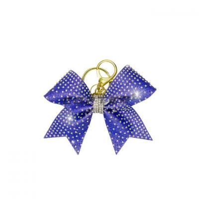 Copter factory custom glitter rhinestones cheer keyring cheerleading keychain