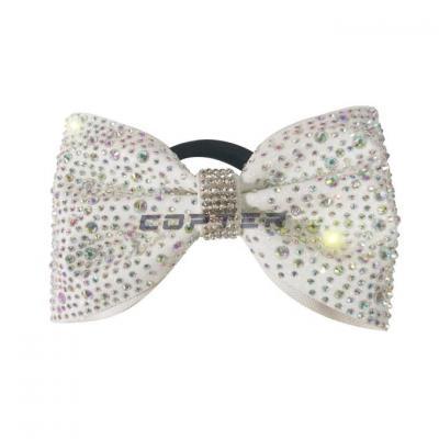 Copter factory custom tailless glitter AB stones cheerleading bow