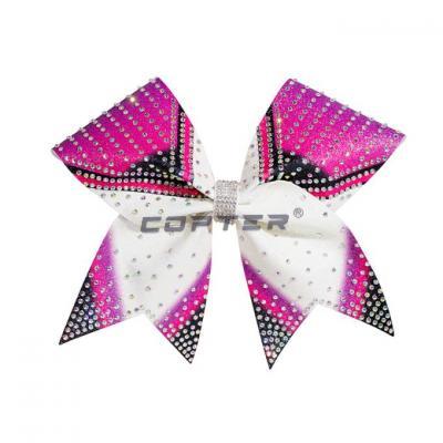 Copter glitter cheerleader hair bow custom all star rhinestone cheer bows - 副本