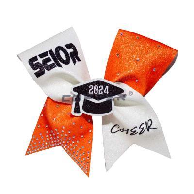 Copter Glitter Cheerleading Bow Gradient Color Rhinestone Shiny Cheer Hair Bows for Cheerleader Girls