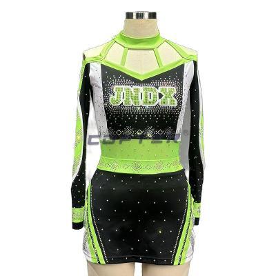 Factory price custom rhinestones allstar cheerleading uniforms 